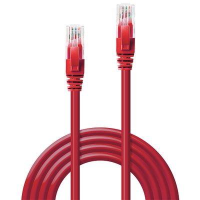 LINDY 48034 RJ45 Netwerkkabel, patchkabel CAT 6 U/UTP 3.00 m Rood 1 stuk(s)