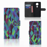 Motorola Moto E5 Plus Bookcase Abstract Green Blue