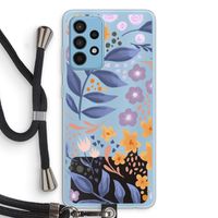 Flowers with blue leaves: Samsung Galaxy A52 Transparant Hoesje met koord