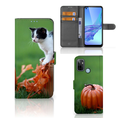 OPPO A53 | OPPO A53s Telefoonhoesje met Pasjes Kitten OPPO A53 | OPPO A53s Telefoonhoesje met Pasjes Kitten