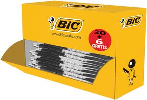 Bic balpen Atlantis Classic zwart, doos 30 + 6 gratis