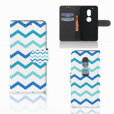 Motorola Moto G4 Play Telefoon Hoesje Zigzag Blauw