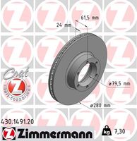 Remschijf COAT Z ZIMMERMANN, Remschijftype: Binnen geventileerd, u.a. für Renault, Opel, Nissan