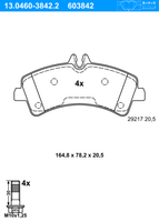 Remblokkenset, schijfrem ATE, u.a. für Mercedes-Benz, VW