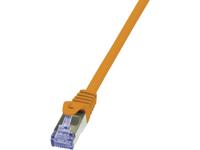 LogiLink CQ3018S RJ45 Netwerkkabel, patchkabel CAT 6A S/FTP 0.25 m Oranje Vlambestendig, Snagless 1 stuk(s)