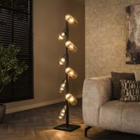 LifestyleFurn Vloerlamp Tee 8-lamps, Mixed glas - Artic zwart - thumbnail