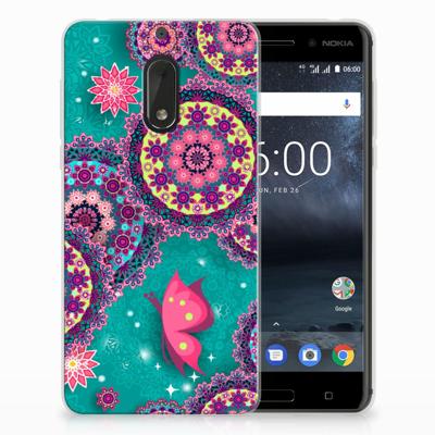 Nokia 6 Hoesje maken Cirkels en Vlinders