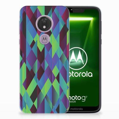 Motorola Moto G7 Power TPU Hoesje Abstract Green Blue