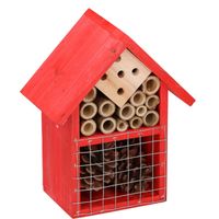 Rood insectenhotel huisje 19 cm - thumbnail