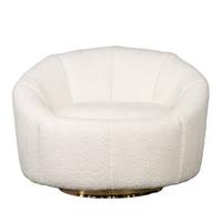 Giga Meubel - Fauteuil Bouclé Wit - Zithoogte 42cm - Stoel Florine - thumbnail