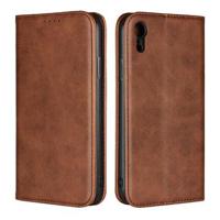 iPhone XR Retro Wallet Case met Magnetische Sluiting - Coffee