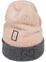 Gucci bonnet en laine à motif GG - Gris