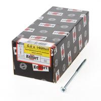 Kelfort Spaanplaatschroef platverzonken kop verzinkt pozidriv deeldraad 6.0 x 140mm