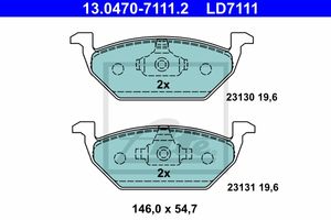 Remmenset, remschijf ATE, Remschijftype: Geventileerd: , Inbouwplaats: Vooras, u.a. für Seat, Audi, Skoda, VW