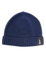 Borsalino bonnet en cachemire à patch logo - Bleu - thumbnail