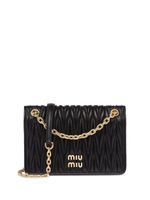 Miu Miu mini sac Matelassé en cuir - Noir - thumbnail