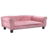 vidaXL Hondenmand 95x55x30 cm fluweel roze, hondenbank, hondenbed, dierenmand, huisdierenbank, huisdierenmand, dierenbed, huisdierenbed, hondenkussen
