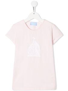 Lanvin Enfant t-shirt à logo brodé de sequins - Rose