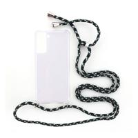 Shop4 - Samsung Galaxy S21 Plus Hoesje - Zachte Back Case met Koord Camouflage Groen