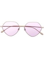 Gucci Eyewear lunettes de soleil teintées à monture ronde - Or