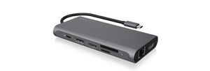 ICY BOX IB-DK4050-CPD Bedraad USB 3.2 Gen 1 (3.1 Gen 1) Type-C Antraciet