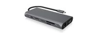 ICY BOX IB-DK4050-CPD Bedraad USB 3.2 Gen 1 (3.1 Gen 1) Type-C Antraciet - thumbnail