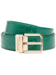 Dolce & Gabbana ceinture en cuir à boucle gravée - Vert