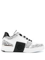 Philipp Plein baskets Royal Street à imprimé cachemire - Blanc - thumbnail