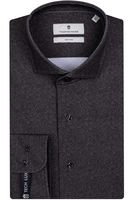 Thomas Maine Tailored Fit Jersey shirt zwart, Effen - thumbnail