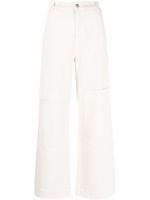 P.A.R.O.S.H. pantalon taille haute à poches multiples - Blanc