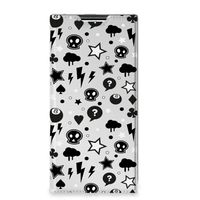 Mobiel BookCase Samsung Galaxy S22 Ultra Silver Punk