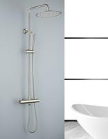 Saniclear Exclusive volledig 304 RVS regendouche opbouw 30cm met staafhanddouche