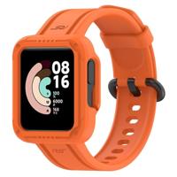 By Qubix - Siliconen sportband met case - Oranje - Xiaomi Redmi Watch 2 (Lite)