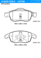 Remblokkenset, schijfrem ATE Ceramic ATE, u.a. für Citroën, Peugeot, DS - thumbnail
