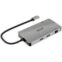 club3D CSV-1593 USB-C (USB 3.2 Gen 2) multiport hub 8 poorten Grijs