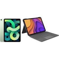 Apple iPad Air (2020) 10.9 inch 256 GB Wifi + 4G Groen + Logitech Touch Toetsenbord Hoes