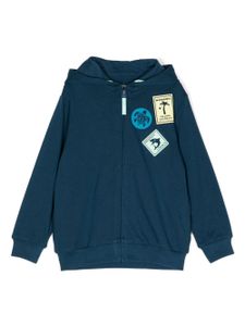 Il Gufo hoodie zippé à imprimé graphique - Bleu