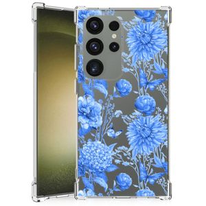 Case voor Samsung Galaxy S24 Ultra Flowers Blue