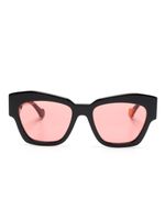 Gucci Eyewear lunettes de soleil oversize à plaque logo - Noir