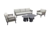 Durban/Velora royal grey stoel-bank loungeset - 6-delig - thumbnail