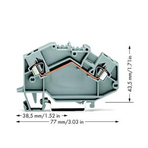 WAGO 780-601 Doorgangsklem 5 mm Spanveer Toewijzing: L Grijs 50 stuk(s)