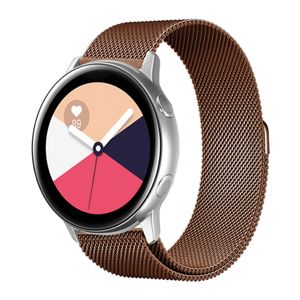 Bandje geschikt voor Samsung Galaxy Watch 40/41/42/44/45/46MM - Geschikt voor Samsung Galaxy Watch 1/2/3/4/5/6/Classic Watch 4/Watch 5 Pro/Watch 6 Classic/Watch Active/Watch Active 2 - Maat One Size - Horlogebandje - Milanees - Bruin