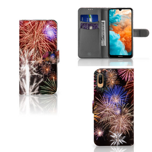 Huawei Y6 (2019) Wallet Case met Pasjes Vuurwerk