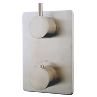 Douchekraan Caral Afbouwdeel Thermostatisch Inbouw Rond Geborsteld Staal 2 Greeps