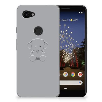 Google Pixel 3A Telefoonhoesje met Naam Grijs Baby Olifant