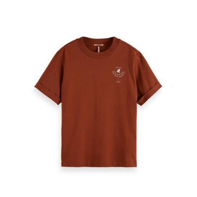 Scotch & Soda T-shirt van biologisch katoen bruin