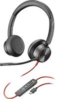POLY Blackwire 8225 Headset Bedraad Hoofdband Kantoor/callcenter USB Type-C Zwart