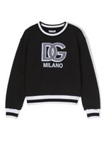 Dolce & Gabbana Kids sweat en coton à patch logo - Noir - thumbnail