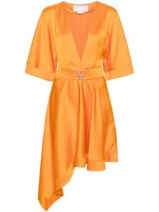 Genny robe mi-longue à taille ceinturée - Orange