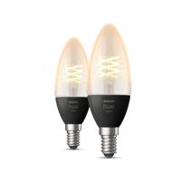 Philips Lighting Hue LED-lamp (2 stuks) 871951430221100 Energielabel: G (A - G) Hue White E14 Kerze Doppelpack Filament 2x300lm E14 9 W Warmwit Energielabel: G